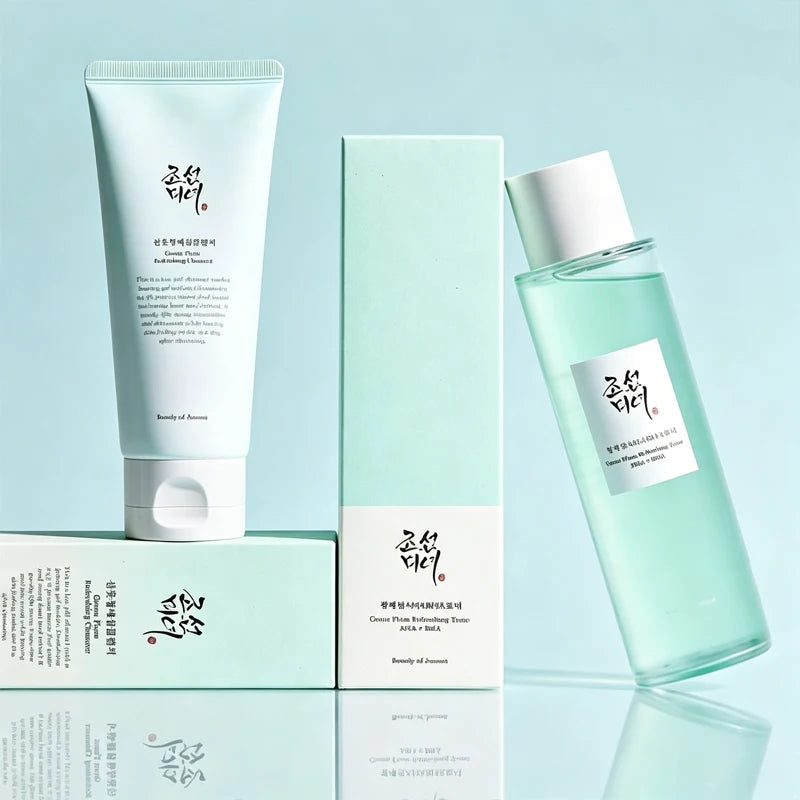 Beauty of Joseon Green Plum Cleanser & Rice Probiotic Sunscreen SPF50+ – Hydrate, Brighten & Protect Skincare Set