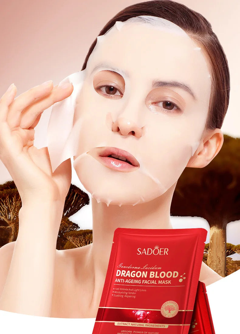 SADOER Dragon Blood Facial Masks for Face Moisturizing Anti-aging Hydrating Face Mask Facial Skin Care Products
