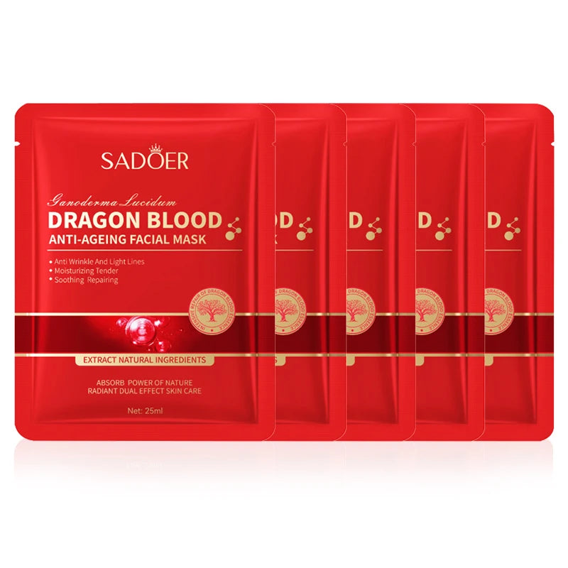 SADOER Dragon Blood Facial Masks for Face Moisturizing Anti-aging Hydrating Face Mask Facial Skin Care Products