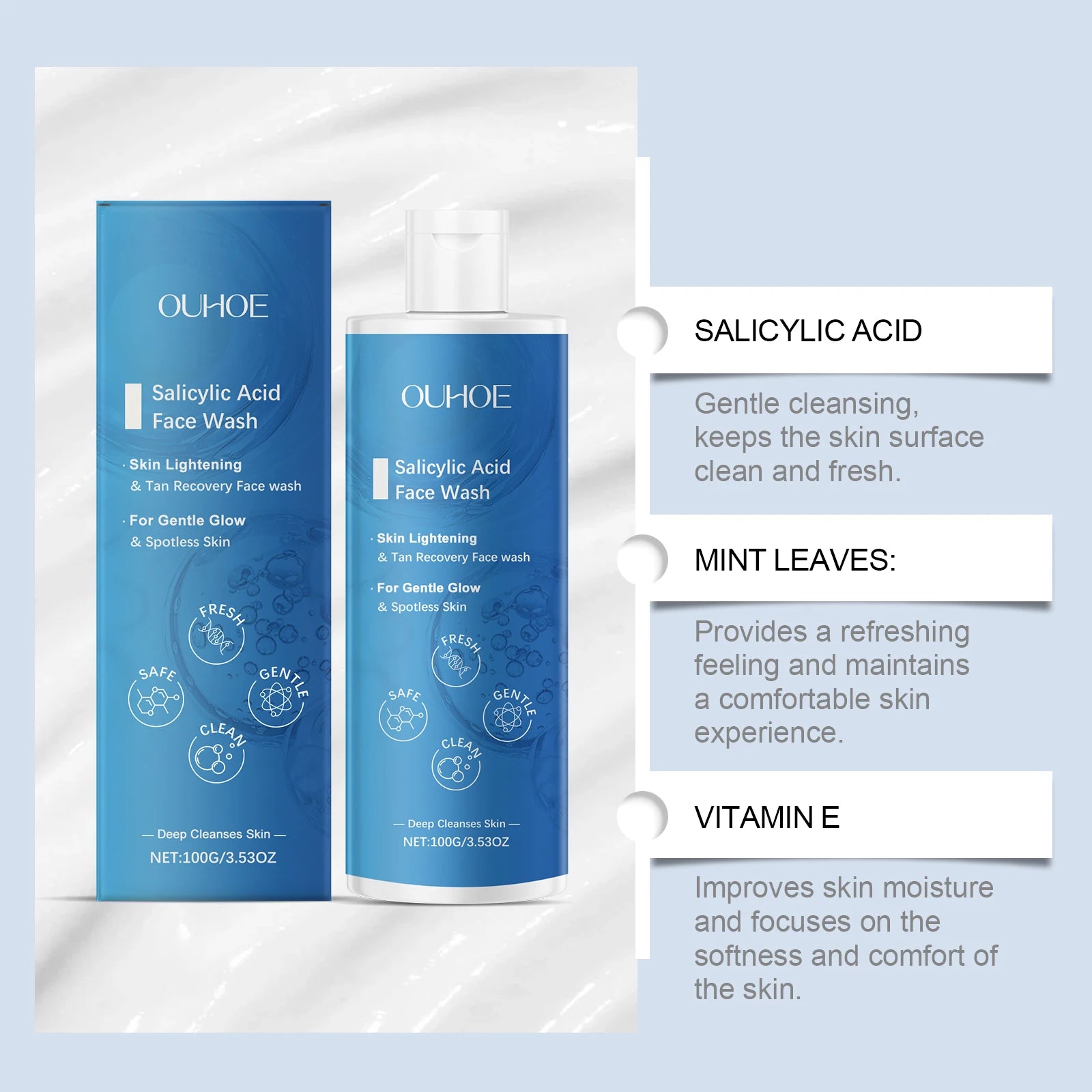 Acne‑Fighting Salicylic Acid Face Wash – Hydrating, Moisturizing & Pore‑Purifying