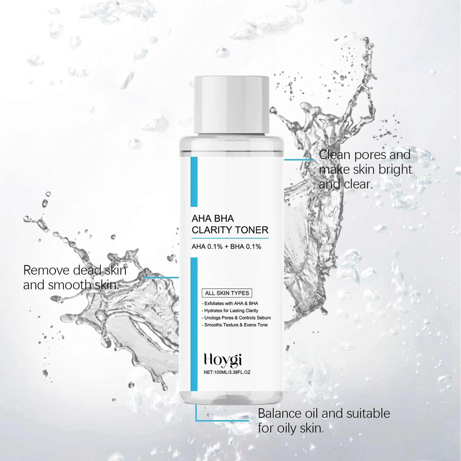 AHA BHA Gentle Exfoliating Toner — Pore Refining & Hydrating Facial Essence