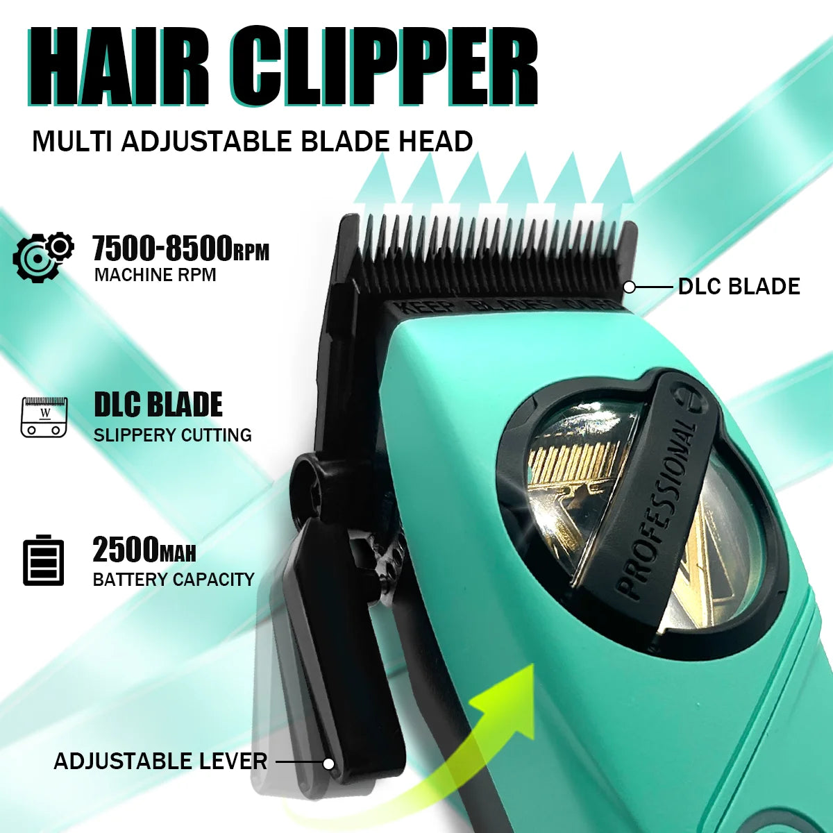 WMARK Professional Hair Trimmer 5 in 1 Barber KIT Shaver Hair Dryer and Spray Bottle Handheld Gift Box Trimmer for Men NG-8637