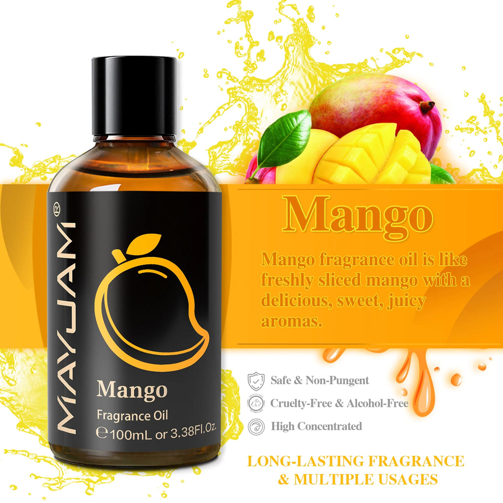 MAYJAM 100ML Fruit Essential Oil Mango Strawberry Watermelon Blueberry Cranberry Cherry Grape Cucumber Melon Fragrance Oil