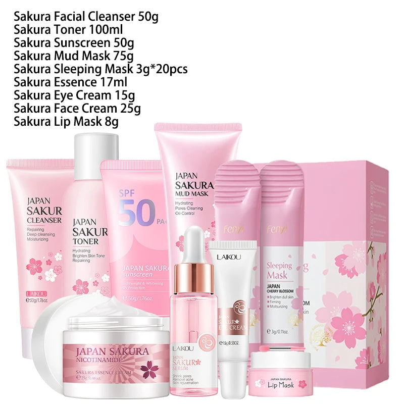 Facial Products Kit LAIKOU Sakura Skin Care Set