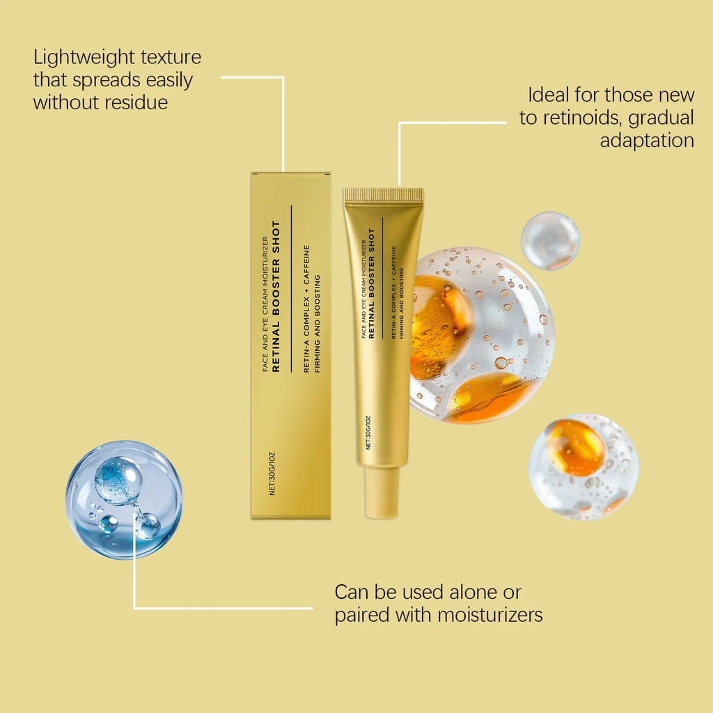 Face & Eye Cream Booster Shot Retinol Alternative Caffeine Firming Reduce Fine Lines Pores Skin Barrier Moisturizer