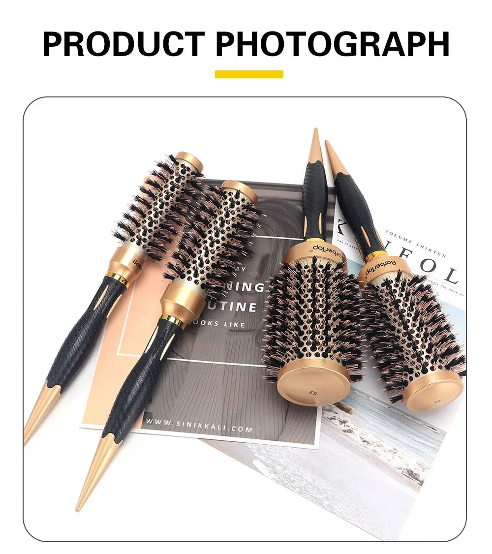 Hair Salon Round Rolling Hairdressing Comb Professional Women Straight Curly Combs Barbershop Curling Styling Tools Supplies