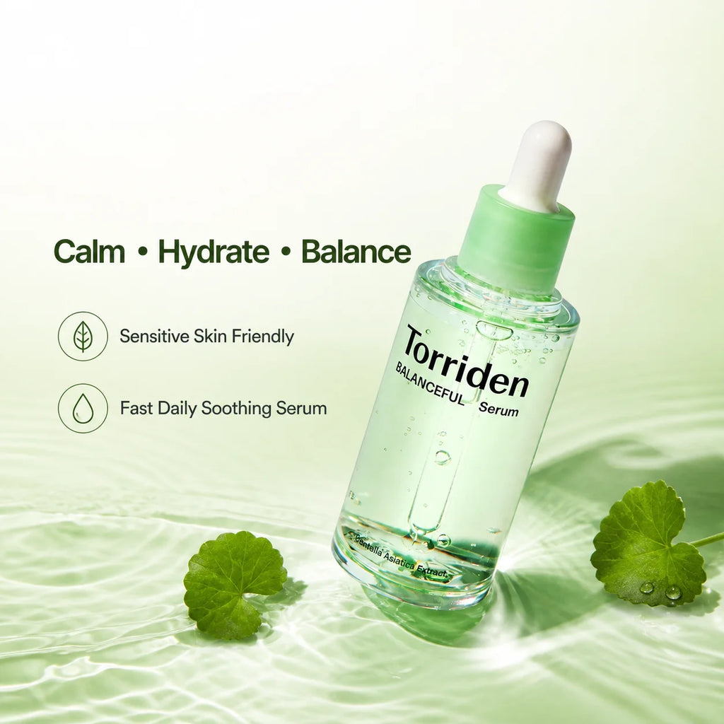 Torriden Cica Soothing Serum 50ml Hyaluronic Acid Serum 50ml,Refreshing & Non-Sticky,Korean Skincare Korean Makeup Lightweight