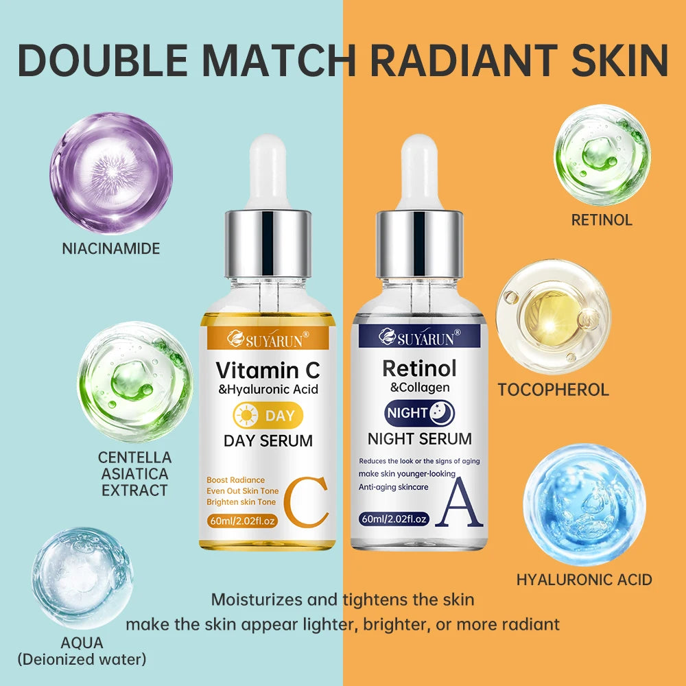 SUYARUN Vitamin C Day & Retinol Night Serum – 2‑in‑1 Brightening & Repair