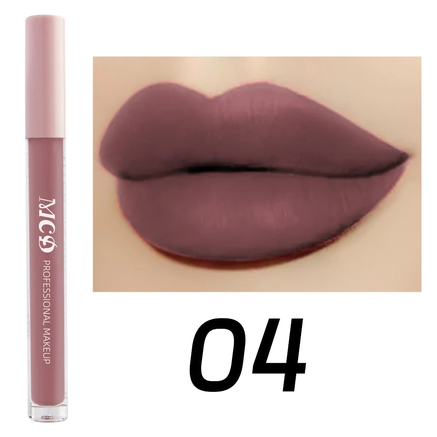 Dark Brown Matte Velvet Lip Gloss Waterproof Liquid Lipstick Nude Brown Lips Korean Makeup for Lip Tint Lip Glaze Cosmetics