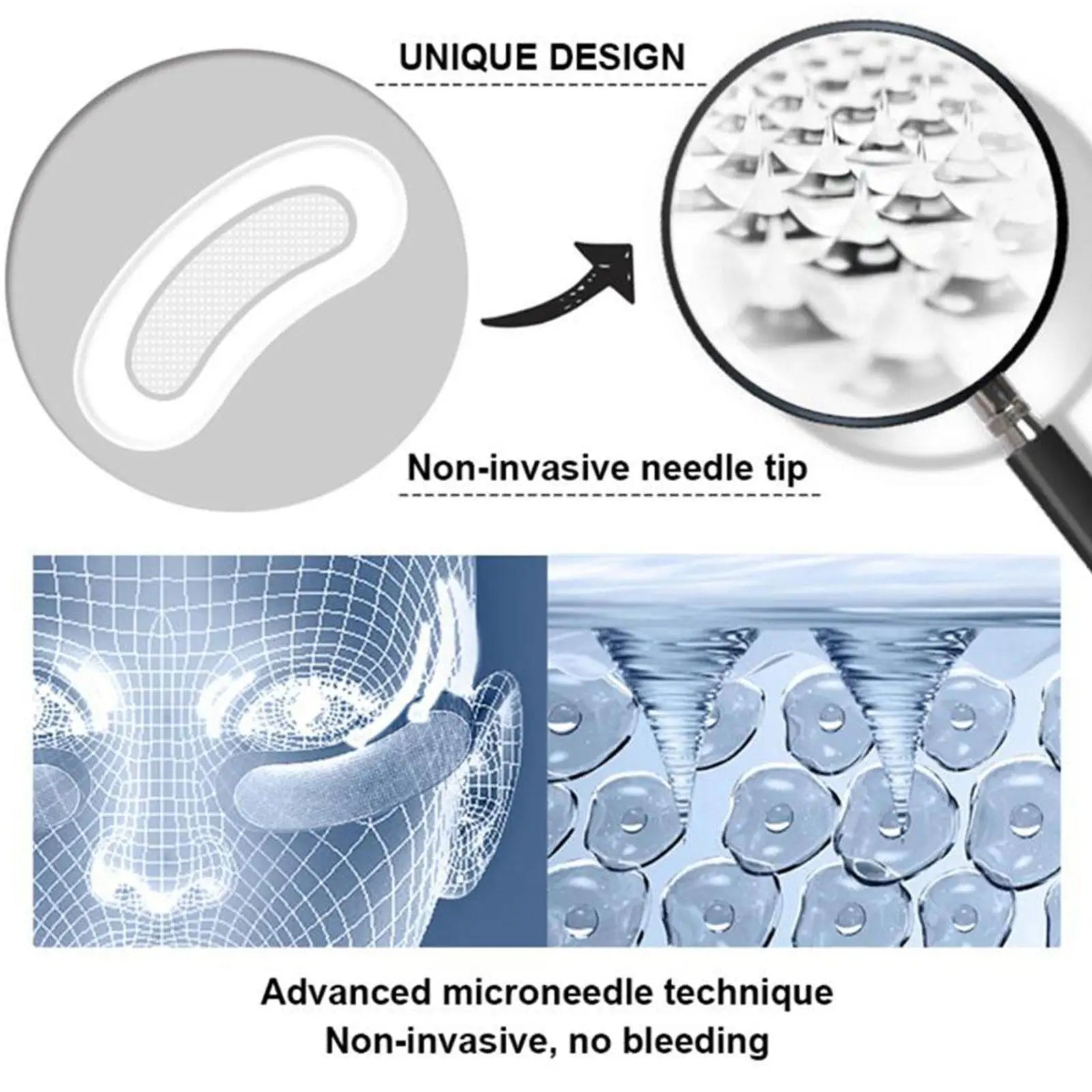 100 Pairs Hyaluronic Acid Microneedle Eye Patches For Anti Wrinkle Aging Eye Skin Firming Paste Remove Dark Circle Skin Care