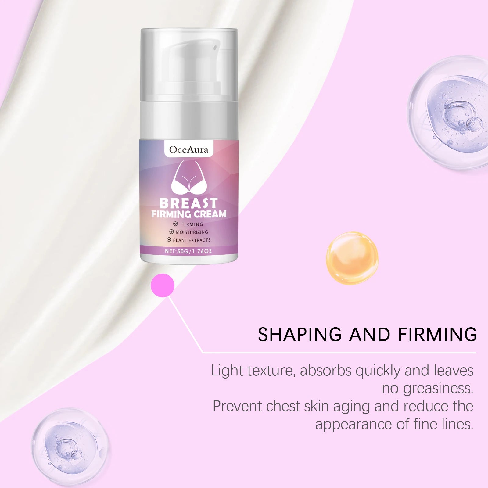 Breast Firming Cream Lifting Tightening Moisturizing Anti-Sagging Improves Elasticity Fast Absorbing For Women's Bust Care 50g