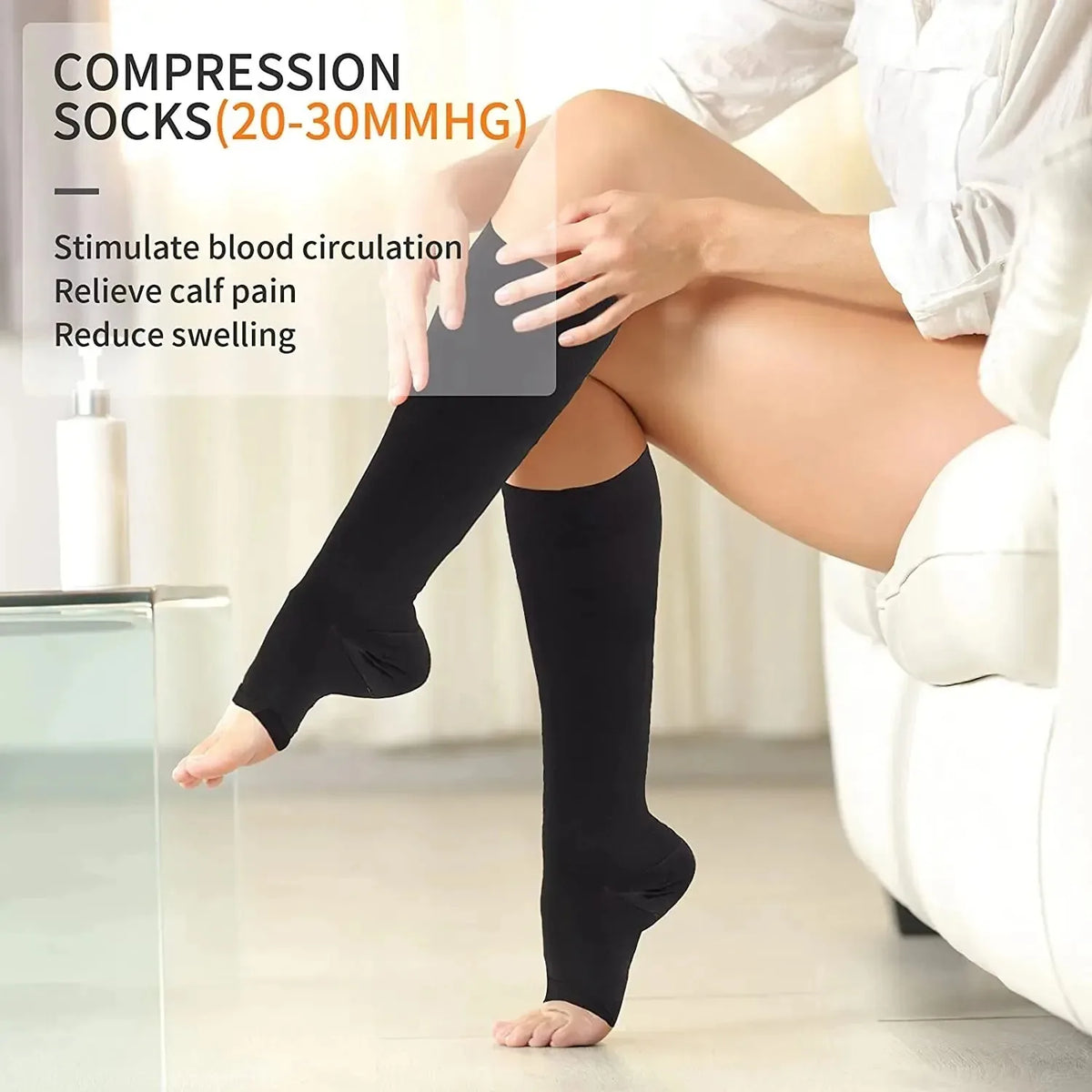 Compression MedLine – Chaussettes de contention ouvertes aux orteils