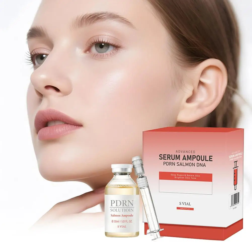 Facial Essence Firming Cream Salmon Ampoule Serum Anti-Wrinkle Fade Lines Deep Repair Strengthen Skin Barrier Renew Skin
