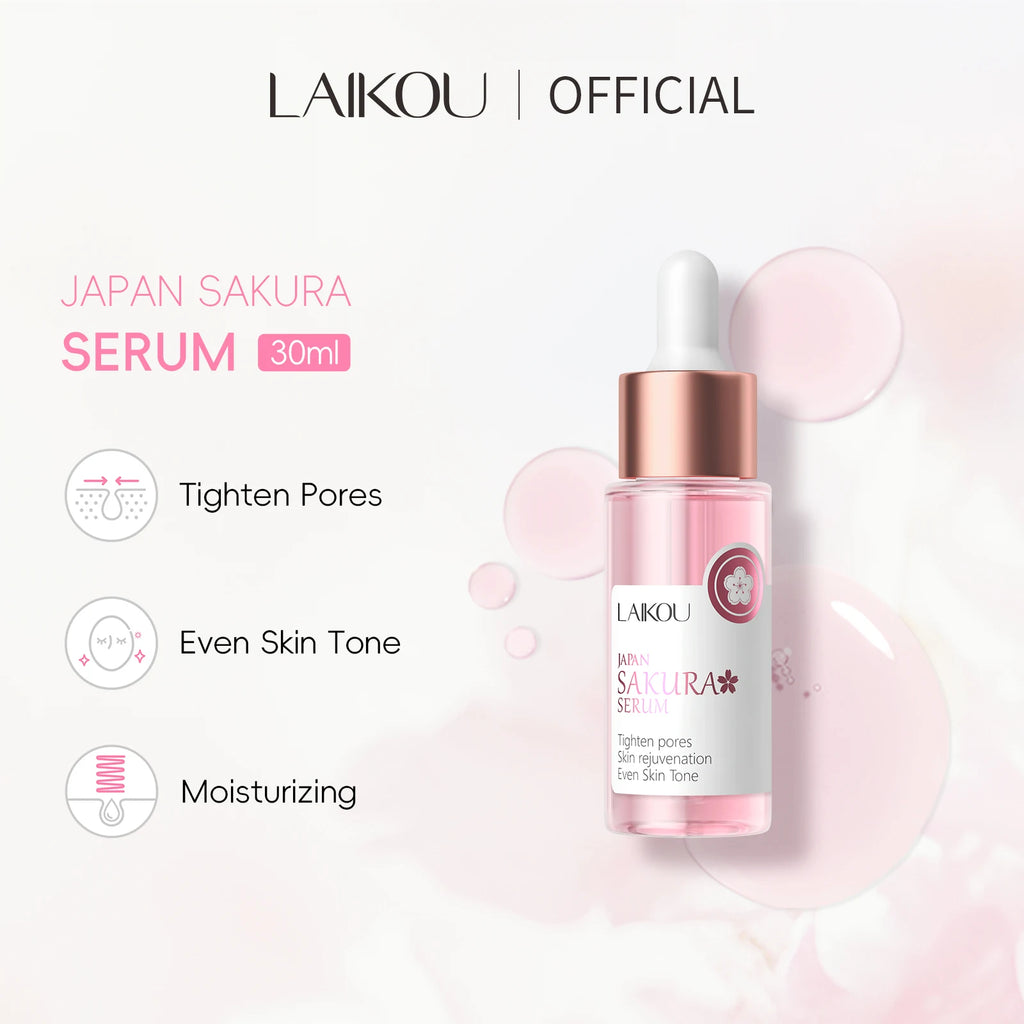 LAIKOU Japan Sakura Serum 30ml Anti-Aging Facial Serum Improves Overall Completion Face Essence Reduce Fine Lines
