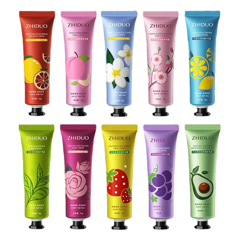 Fruity & Flowery Hand Cream Set – 10pcs Deep Moisturizing, Nourishing & Anti‑Aging Care Kit