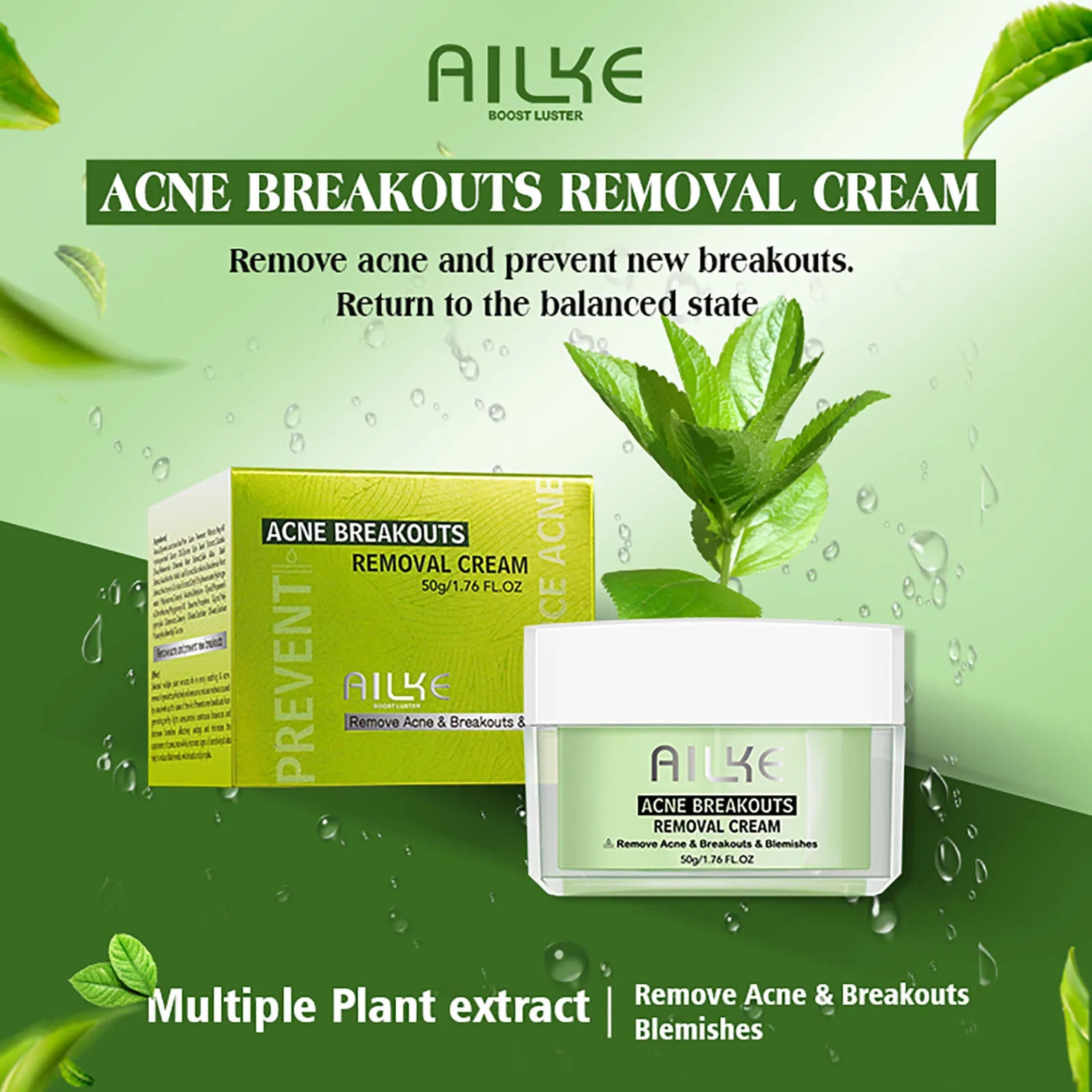 AILKE Acne Removal Face Care Set, Anti Acne-Prone Skin, Pimples, Control Breakouts, Unclog Pores, For Women and Men