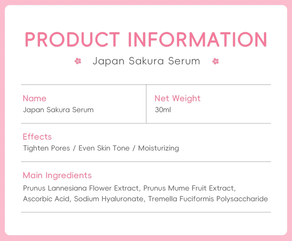 LAIKOU Japan Sakura Serum 30ml Anti-Aging Facial Serum Improves Overall Completion Face Essence Reduce Fine Lines