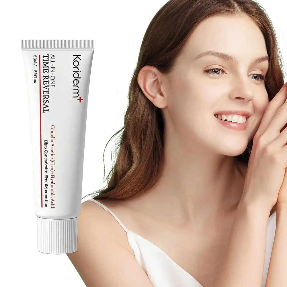 Koriderm Centella Asiatica Hyaluronic Acid Cream, Time Reversal, Anti-Aging, Fast-Absorb, Firming & Brightening Facial Skin Care