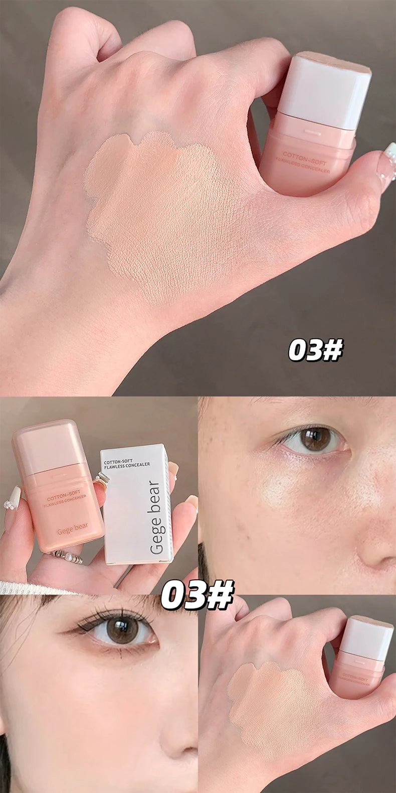 Full Coverage Hydrating Concealer,Lightweight Long Wear Concealer for Dark Circles Acne Scars&Blemishes,Long Lasting Face Makeup