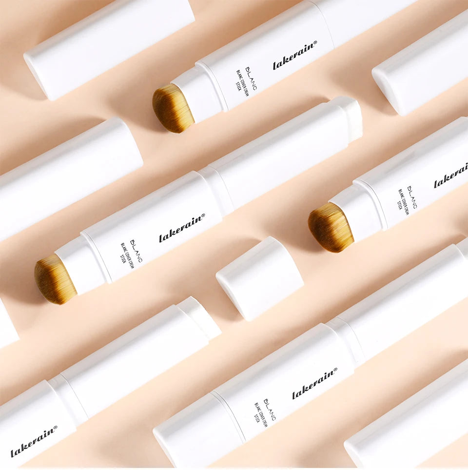 Color‑Changing Foundation Stick – Korean High‑Coverage, Waterproof Dual‑Ended Base with Built‑In Brush