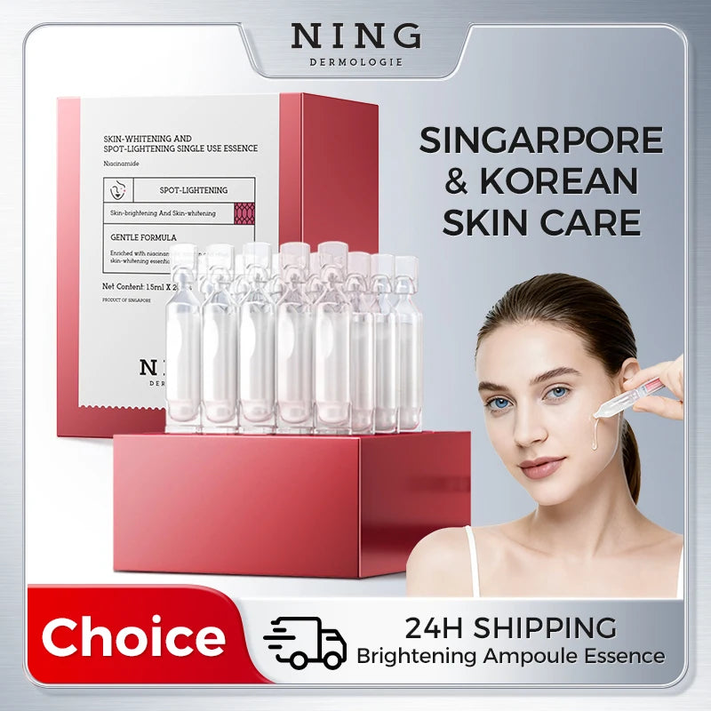 Niacinamide 2% Ampoule Essence 20pcs – Arbutin + Glycyrrhizin + Hyaluronic Acid for Hydration & Even-Looking Tone