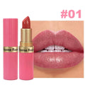 Pink Glitter Metallic Lipstick – Pearlescent Velvet Matte, Waterproof Long Wear