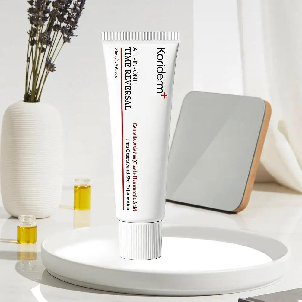 Koriderm Centella Asiatica Hyaluronic Acid Cream, Time Reversal, Anti-Aging, Fast-Absorb, Firming & Brightening Facial Skin Care