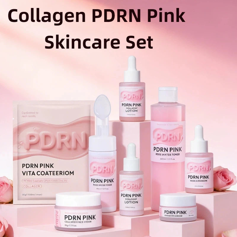PDRN Pink Skincare Set – Salmon DNA Collagen Glow Mask for Lifting, Firming & Deep Moisturizing Care