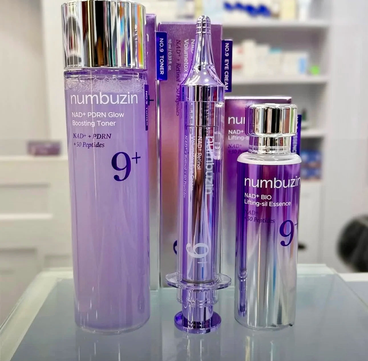 Numbuzin No.9+ Anti‑Aging Set – Time‑Reversing Essence, Retinol Eye Cream & PDRN Toner Routine