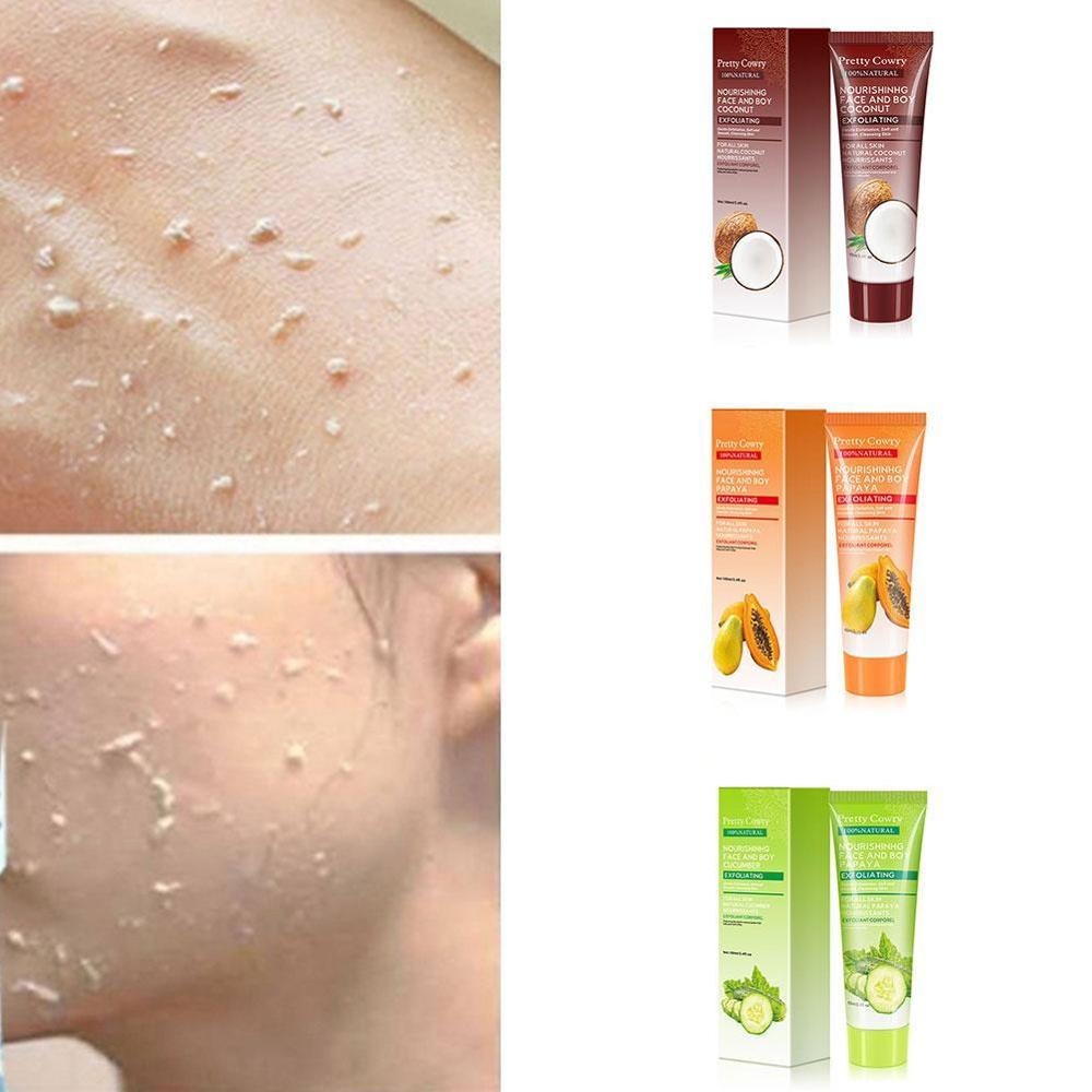 Cucumber Coconut Papaya Exfoliating Gel Cream – Facial & Body Deep Cleansing Moisturizer